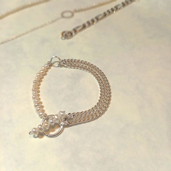 Silver 925 pearl bracelet: genderless