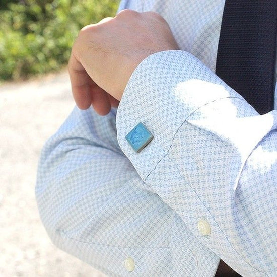 Crystal cufflinks "sky" horn