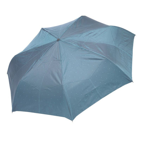 Automatic Open / Close Folding Umbrella for Men Dot-Lined Satin Jacquard Rain or Shine