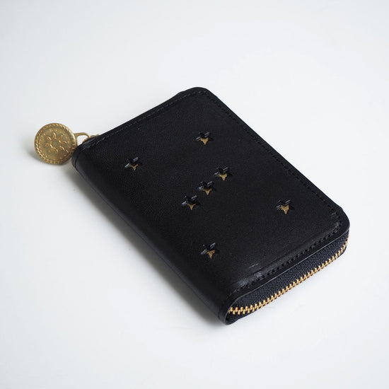 Round Zipper Key Case (ORION Black) Leather for Ladies and Men