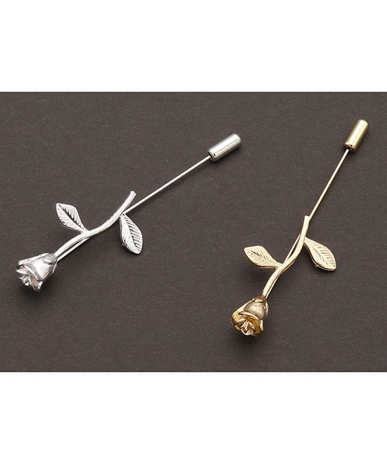 Metal 1-flower brooch (2 colors) A24WKX092