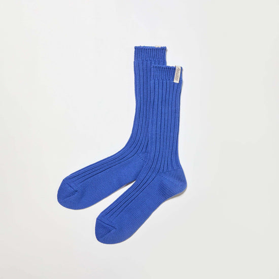 Low Gauge Socks "Valencia" M(25-27cm) - BLUE