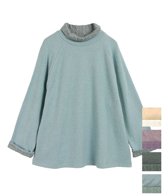 Dull pastel fluffy cut and sewn pullover 24W072