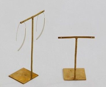 Brass Pierced earrings stand L size T-shape stand, BRASS material, 6 pieces SS-307001-L