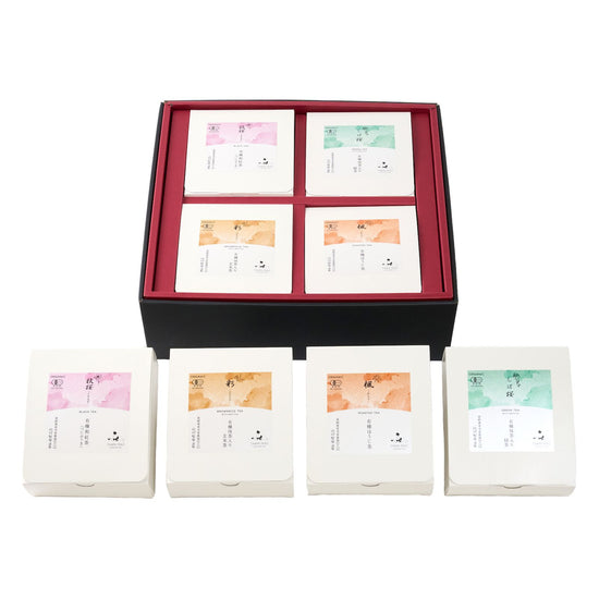 Gift Organic Economy Set: Japanese black tea, green tea with matcha / genmaicha, hojicha