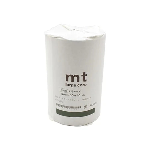 mt Large Core Masking Tape (10-Pack) – Matte Olive Green, 15mm×30m
