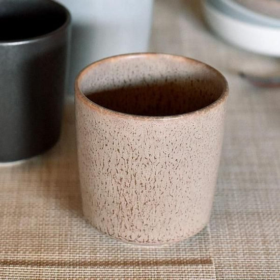 Cuisine Graze Teacup Brown Japanese Tableware Teacup Made in Japan Minoyaki, Stylish, Modern
