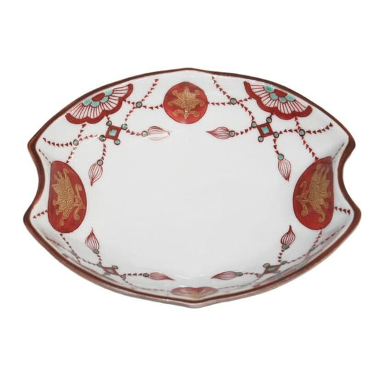 [Eisyou] Brocade, boat-shaped vase with design of "瓔珞" (a design of a small boat)