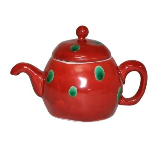 [Eisyou] (Lu) soup bowl with red rolled polka-dot design