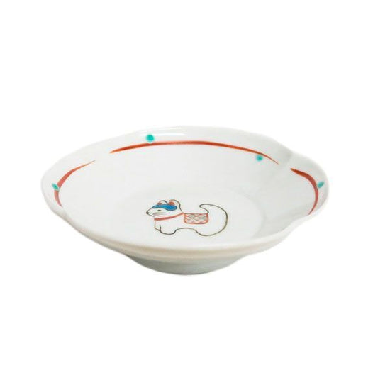 [Eisyou] Three 7"-dish with jaguar design of puppies