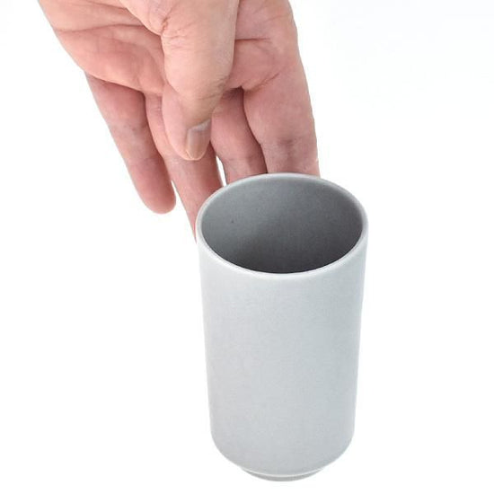 Cuisine Gray Matte Long Teacup Grayish Japanese Tableware Teacup Made in Japan Minoyaki Fashionable Modern