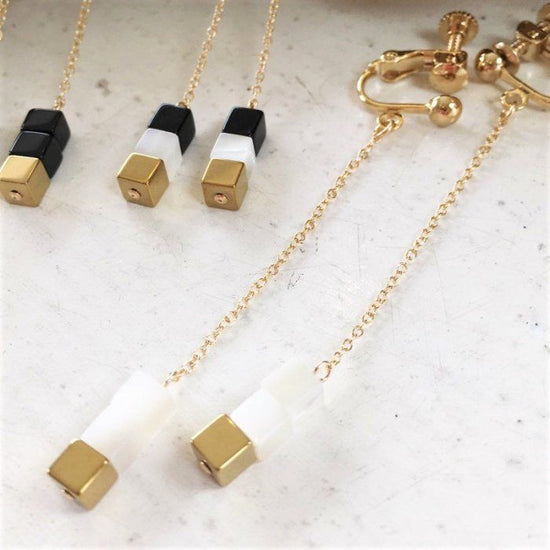 Cube MIx long earring