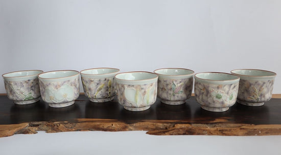 Painted porcelain with a flower patterned bowl