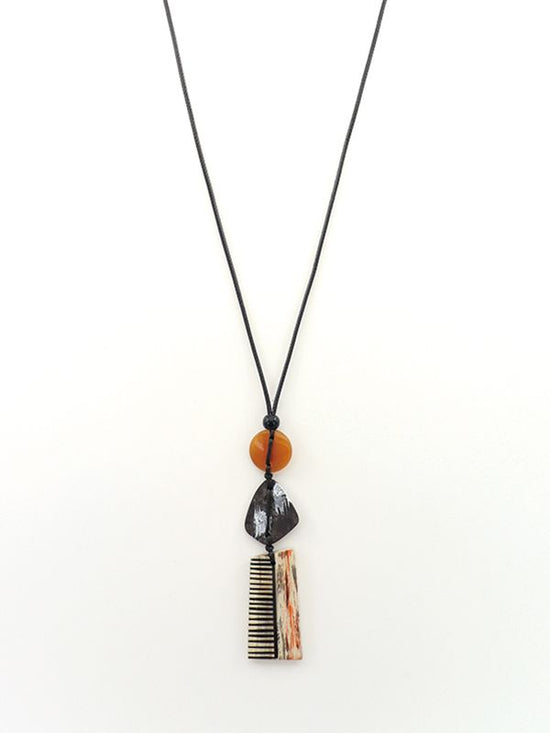 Wood print necklace