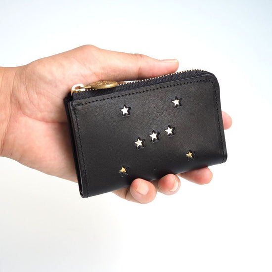 L-Shape Zipper Fragment Case (ORION Black) Pass Card Mini Wallet
