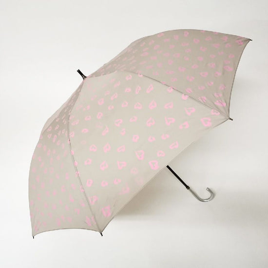 Short Wide Umbrella Heart Leopard Print Rain or Shine