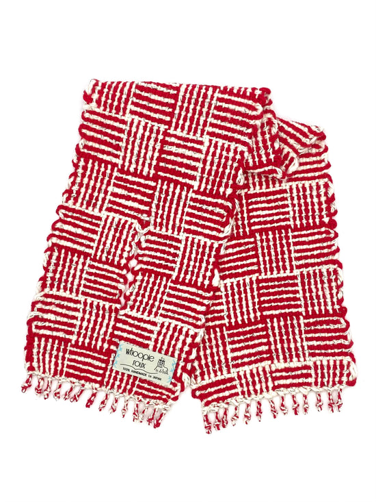 Hand-woven scarf made of 100% organic cotton _ WALL / red ♭121