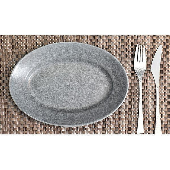 Ash Gray 10" Oval Grayish Western Tableware, Oval Plate, Oval Plate, Deformed Plate, Made in Japan, Minoyaki, Stylish