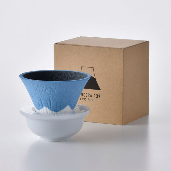 Hasamiyaki Ceramic Coffee Filter Blue (Mt. Fuji)