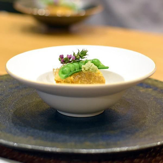 Fuchi Kinshiro Matte Rimmed Bowl, small, white type, Japanese tableware, medium bowl, made in Japan, Minoyaki