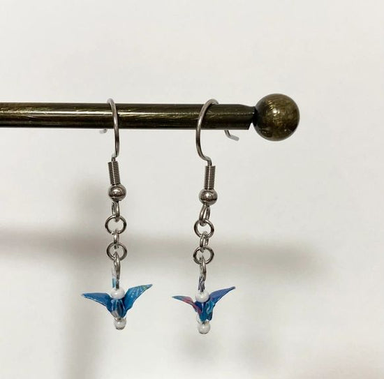 Origami Paper Crane Pierced earrings and Clip-on earrings