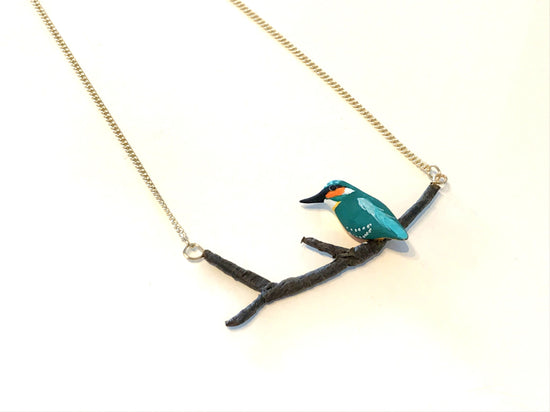Branch-Riding Kingfisher Necklace