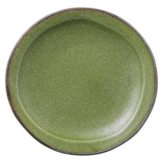 Veggie Color Rounded Dish, Olive Greenish Western Tableware, Rounded Plate, Made in Japan, Minoyaki, Stylish