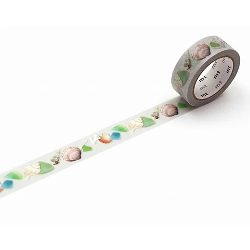 mt Masking Tape ex – Sea Glass & Shells, 15mm×7m