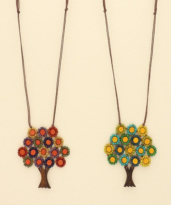 Wood Fruit Tree Top Necklace (2 colors) A24WPN033