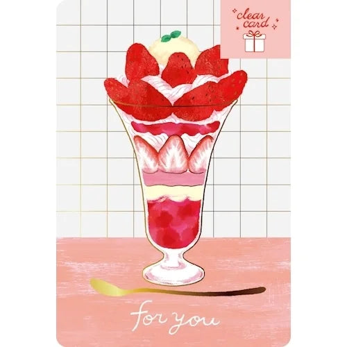 Furukawa Shiko Foil-Stamped Clear Card – Strawberry Parfait