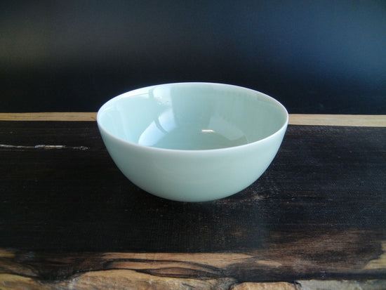 Celadon Porcelain Flat Vessel used for serving sake, miso, soy sauce, etc.