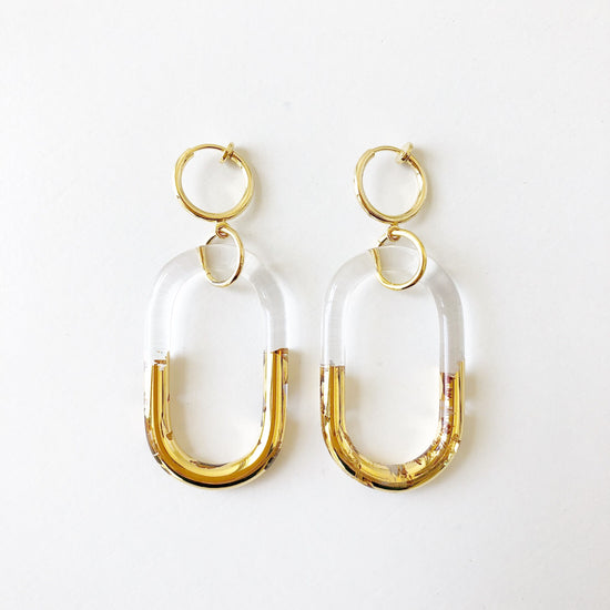 Gold Chain Pierced earrings / Clip-on earrings