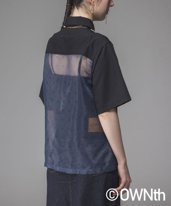 Monogram Back Sheer Shirt