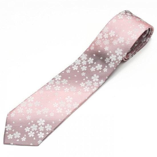 Necktie Nishijin silk, cherry blossoms, floral pattern - 24. Eternal Beauty Eternal Beauty Made in Japan