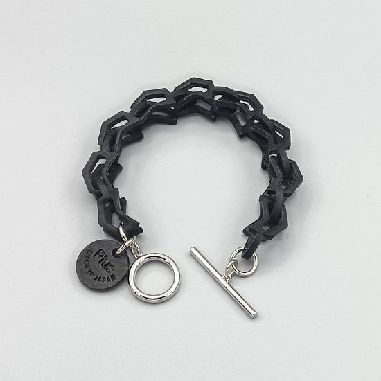 Chain bracelet heart-like plus leather