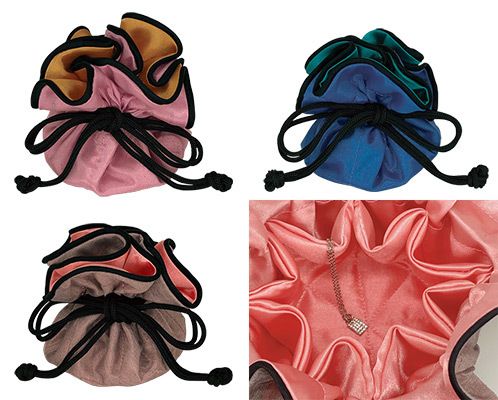 Travel Jewelry Pouch Satin Round Bottom Pouches, Pack of 10 AR-773