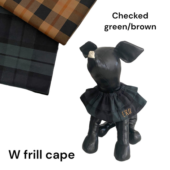 New Checked / My Name" W Frill Cape