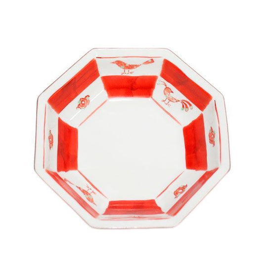 [Eisyou] 5" octagonal bowl with bird design