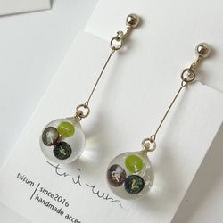 Clip-on earrings of grape Kowloon ball