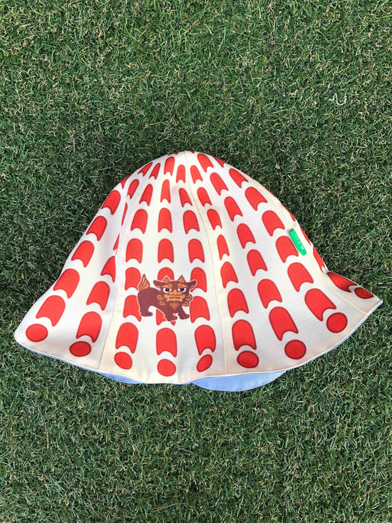 OKINAWA Island Hat, Red Tile Pattern, L Size
