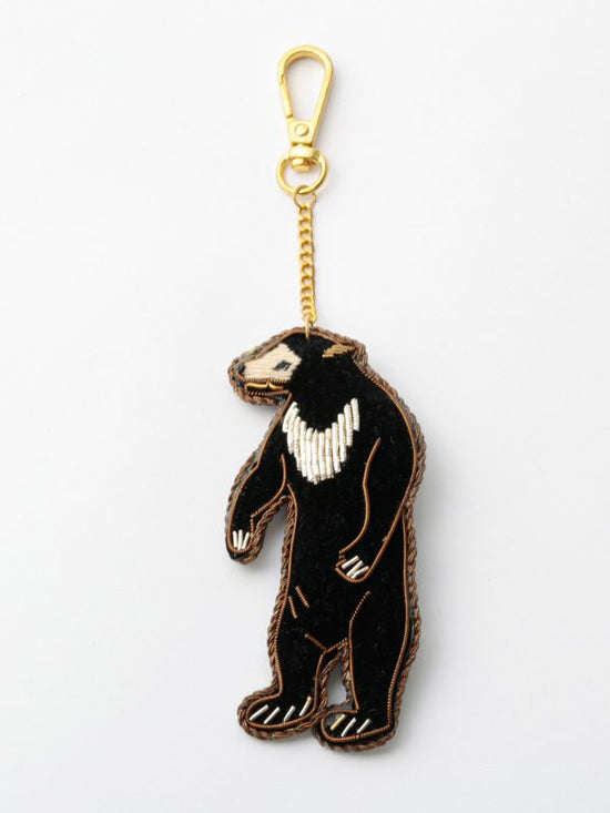 Zari embroidery key chain (black bear) M21-1130