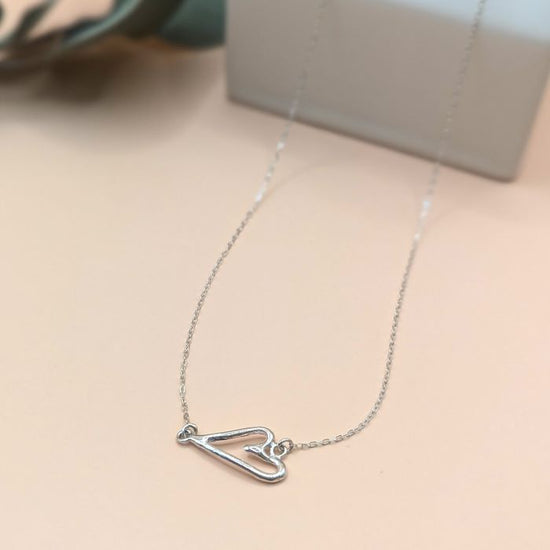 *Cloud of hearts* fluffy cute heart motif necklace (silver)