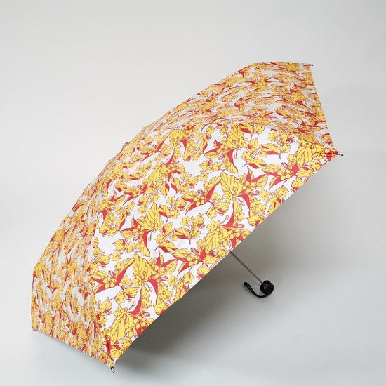 Pocket Brella Ultra-Small 5-Tiered Micro Gorgeous Flower Print Folding Umbrella with Black Coated Lining for both Rain and Shine
