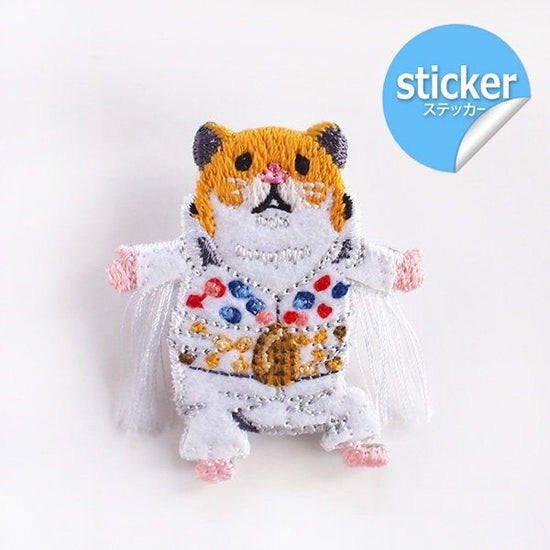 pokefasu pokefasu superstar embroidered felt sticker hamster