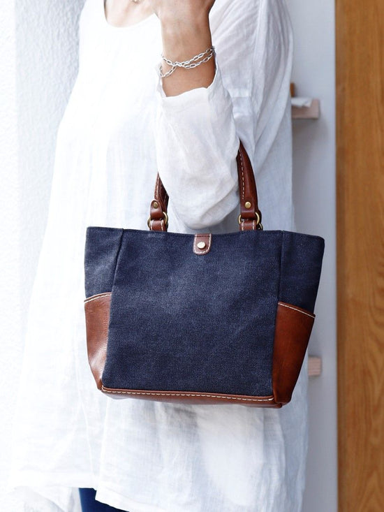 Canvas and Synthetic Leather Handbag