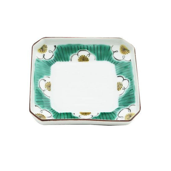 [Eisyou] Four-square dish with white plum design