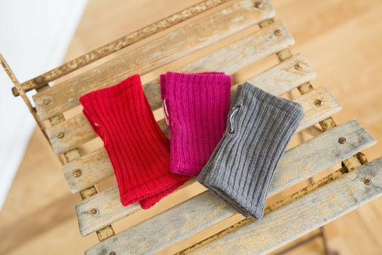 Silk double-knit Wrist Warmers <kids> Made in Japan