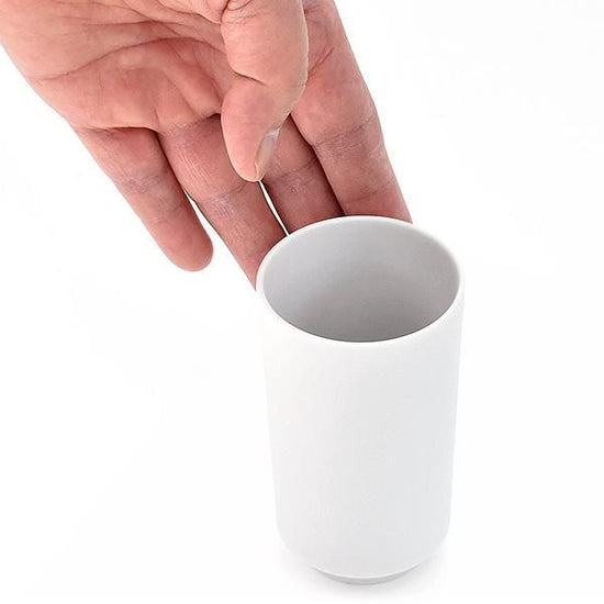 Cuisine Stone Matte Long Teacup White Japanese Tableware Teacup Made in Japan Minoyaki, Stylish, Modern