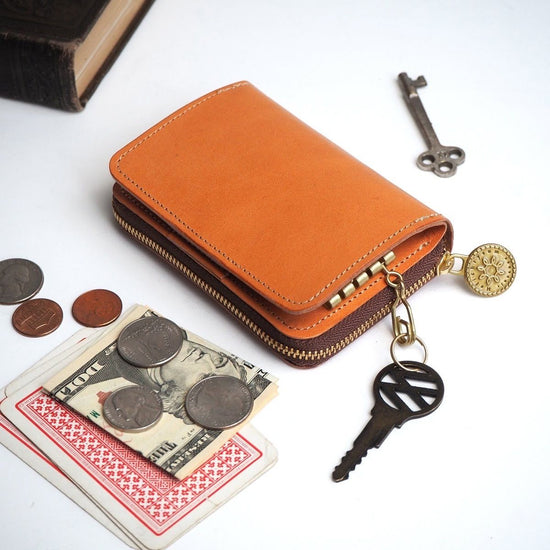 Key Wallet [ Mini Wallet + Key Case ] (Biscuit Beige) Cowhide