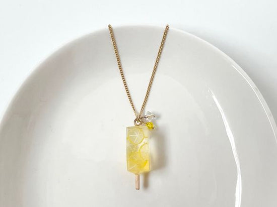 Lemon gradient popsicle necklace